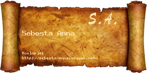 Sebesta Anna névjegykártya