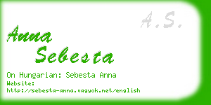 anna sebesta business card